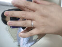 周六福钻石戒指铂金钻戒 群镶大钻四爪镶嵌女款钻戒求婚订婚结婚 10分 15号 实拍图