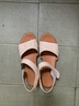 红蜻蜓女鞋夏款舒适简约坡跟女凉鞋舒适妈妈款凉鞋WTK210461 米白色 39 实拍图
