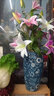 御三泥金口干花陶瓷青花花瓶欧式中式花器景德镇台面花插插花复古摆件 金口青花-【大号款】33x16 实拍图