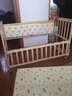 笑贝乐婴儿床实木无漆摇床BB床宝宝床可侧翻可与大人床对接可变书桌 床+蚊帐+七件套+棕垫（注颜色） 小床(92X54厘米) 实拍图
