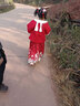 九能女童汉服秋冬款国风2025新古装儿童马面裙加绒加厚拜年服演出套装 红色加绒三件套送白带毛领+包 偏小 130 cm 实拍图