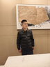 石墨烯翻领棉服秋冬新款男士休闲保暖棉衣防风中年毛领轻薄外套 2851藏青 2XL【体重120-140斤】 实拍图