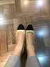 COMELY康莉小香风单鞋女春夏季新款拼接羊皮法式粗跟通勤百搭高跟鞋鞋子 粉杏色（跟高6CM) 34 实拍图