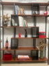 萌熙迪 轻奢书架置物架货架隔断组合落地博古多层储物架展示架办公屏风 黑架+浅胡桃色 5层100长30宽152高 实拍图