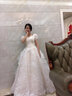 红妆饰佳婚纱礼服2025新款新娘 复古公主法式仪式出门纱主婚纱 浅香槟齐地 M 实拍图