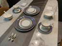 瑞玖骨瓷餐具套装60头家用欧式碗盘碟全套餐具可微波十人份乔迁礼盒装 深蓝之恋餐具60头（10人适用） 实拍图
