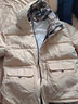啄木鸟户外运动棉服男冬季新款加棉保暖外套男防风连帽羽面包绒上衣服男 卡其色 4XL （建议175-185斤） 实拍图