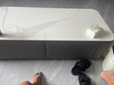 溺宠【整装发货】电视柜茶几组合客厅小户型落地岩板色玻璃电视机柜 灰色+雪山白台面 2.0米三抽【电视柜】 实拍图