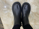 金利来（Goldlion）女鞋圆头中跟靴子牛皮革短靴女切尔西靴66214000701B黑色38 实拍图