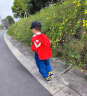 MQD童装男童卫衣中大童针织开衫儿童韩版摇粒绒外套 中国红 120cm 实拍图