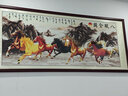 良品大师流水生财山水画办公室挂画中式客厅装饰画靠山图茶室字画风景壁画 八骏图A1 78*188cm宣纸+红木框（热卖款） 实拍图