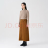 无印良品（MUJI）女式 木棉混 灯芯绒 A字裙 中长款半身裙子女款 美拉德 BE11CC3A 深棕色 S 155/62A 实拍图