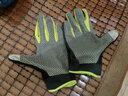 炫世柠檬 手套男户外登山攀岩防滑耐磨全指手套徒步爬山夏防晒运动骑行女 黑绿色  斜条纹 L 实拍图