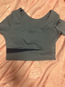 VICTORIATOURIST瑜伽服女套装健身服跑步运动套装女普拉提带胸垫短袖两件套蓝XL 实拍图