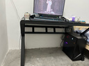 元优钢化玻璃电脑桌书桌稳固加大现代简约办公家用台式电脑桌游戏桌子 【圆角全黑】无键盘托 长120cm宽60cm高75cm 实拍图