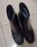 红蜻蜓短靴女秋冬后拉链时装靴瘦瘦弹力靴粗跟女棉靴WCC43734黑色绒里37 实拍图