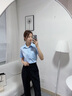 海澜之家（HLA）短袖衬衫女夏季款商务通勤纯色抗菌正装衬衣女装 【抗菌】浅蓝Y1 35 155/80A 实拍图