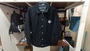 真维斯（Jeanswest）夹克男2026春夏宽松翻领落肩华夫格外套男士上衣潮黑色L 实拍图