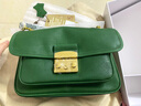 裘真方锁链条包小号单肩斜挎邮差包女百搭植鞣头层牛皮包包 绿色 实拍图