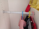固特（GUTE）衣柜挂衣杆可伸缩加厚橱柜杆衣柜杆固定杆衣架晾衣杆配底座 扁管银色（自由伸缩）配底座 小号（42cm-62cm） 实拍图