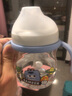 babycare 学饮吸管杯婴儿6个月+ 重力球鸭嘴吸管杯耐摔防漏宝宝儿童水杯 【双杯盖含背带- tritan】蒙因蓝 实拍图