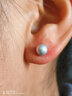 妃袖淡水珍珠耳钉S925银针扁圆馒头4-13mm圆强亮光几乎无瑕 白色 6-7mm 实拍图