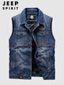 JEEP SPIRIT吉普马甲男多口袋钓鱼休闲户外牛仔背心男外套上衣男装 深蓝 M 实拍图