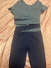 VICTORIATOURIST瑜伽服女套装健身服跑步运动套装女普拉提带胸垫短袖两件套蓝XL 实拍图