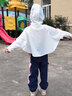 波司登（BOSIDENG）防晒衣儿童女童亲子冰丝原纱防紫外线透气凉感百搭斗篷式连帽外套 浮云白8115 120 /60 实拍图