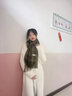 慕琼（MUQIONG）复古绿色格子围巾女士个性百搭秋冬季美式感保暖披肩围脖韩系 绿色 实拍图