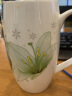 后海700ML大容量马克杯带盖骨瓷喝水杯子办公室茶杯女陶瓷水杯有盖的 腰鼓杯-天香百合绿[700ML可微波] 实拍图