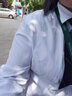 GOSERFONDO 长袖衬衫女春夏防皱衬衣韩范修身显瘦气质职业商务工装面试衬衣 白色暗门襟 41 /4XL（140-150斤） 实拍图
