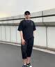 VETECOCOFF七分休闲裤男士裤子男夏季薄款潮流垂感阔腿百搭坠感男裤直筒宽松 1211浅灰色 XL 建议体重（130-150斤） 实拍图