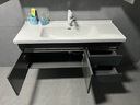镱朗（YILANG）304不锈钢浴室柜组合现代简约胡桃木洗手洗脸盆洗漱台一体陶瓷盆 不锈钢普通（镜柜款）120cm 实拍图