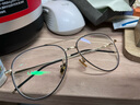 卓川近视眼镜男大框双梁飞行员蛤蟆镜眼镜框女防蓝光平光镜可配度数 黑金 配1.56非球面防蓝光镜片 实拍图