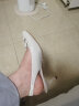 73Hours女鞋芭蕾艺术2024春季新款方头芭蕾鞋细高跟鞋时装凉鞋女 米白 36 晒单实拍图