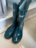 回力雨鞋女时尚户外下雨天防水雨靴水鞋耐磨胶鞋6813墨绿中筒36 实拍图