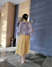 玛丽亚·古琦（MARJA KURKI）真丝丝巾女送长辈礼盒装 桑蚕丝围巾送妈妈丝绸长丝巾 夏日之梦 紫/灰色 实拍图