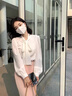 舒芳蝶（shufangdie）连衣裙女装2025春夏新款通勤职场轻熟风白色衬衫半身裙套装裙春装 衬衫上衣+半身裙两件套装 M 实拍图