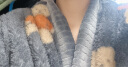 婧麒珊瑚绒月子服秋冬季加绒加厚孕妇装产后哺乳睡衣套装 【温暖舒适】灰色珊瑚绒Jyz32075 L（建议120_135斤） 实拍图