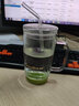 金灶（KAMJOVE）玻璃杯花茶杯家用办公室女性茶水杯 带盖玻璃吸管杯泡茶杯AC-100 苹果绿【500毫升】 实拍图