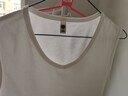 续点 背心男 夏季纯棉无袖v领男士宽肩运动健身休闲修身紧身打底上衣 白色 XL （130-145斤左右） 实拍图
