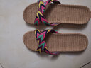 熙慕莱亚麻拖鞋女凉拖鞋男士棉麻草拖情侣四季夏天防滑家居鞋 紫色(女鞋) 39-40 码【26】 实拍图