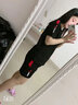 特司莱 运动套装圆领T恤夏季休闲跑步服两件套短袖短裤健身晨跑情侣套装 黑色 XL码-女款【95-110斤】 实拍图