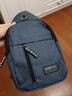 草原雕活动补贴款男士斜挎包时尚单肩包男士包包潮流胸包骑行腰包平板包 蓝色-基础版（单层拉链） 实拍图