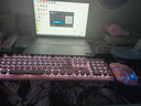 前行者912蒸汽朋克机械键盘鼠标套装有线无线三模女生粉色复古办公青轴游戏电竞笔记本台式电脑专用外设  少女粉【白光-黑轴】有线朋克版 实拍图