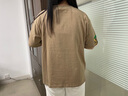 萌菲思胖女人200斤加肥加大码女装胖妹妹宽松遮肚子显瘦上衣夏季新款韩 卡其 XL【建议150-200斤】 实拍图