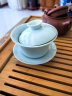 左茗右器 青瓷盖碗茶杯 景德镇陶瓷三才杯 泡茶碗 功夫茶具家用泡茶器 富贵粉青盖碗 实拍图