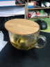 乐美雅家用微波炉玻璃杯早餐杯麦片杯牛奶杯玻璃把杯耐热钢化玻璃坚固耐摔带盖 钢化圆杯500毫升 2只装+2木盖 实拍图