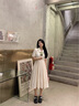舒芳蝶（shufangdie）法式学院风衬衫裙教资面试服装连衣裙学生夏季仙女气质超仙长裙子 图片色 M 实拍图